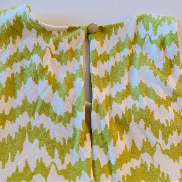 Ann Taylor Womens dress lime and white abstract chevron extra small - Picture 4 of 7